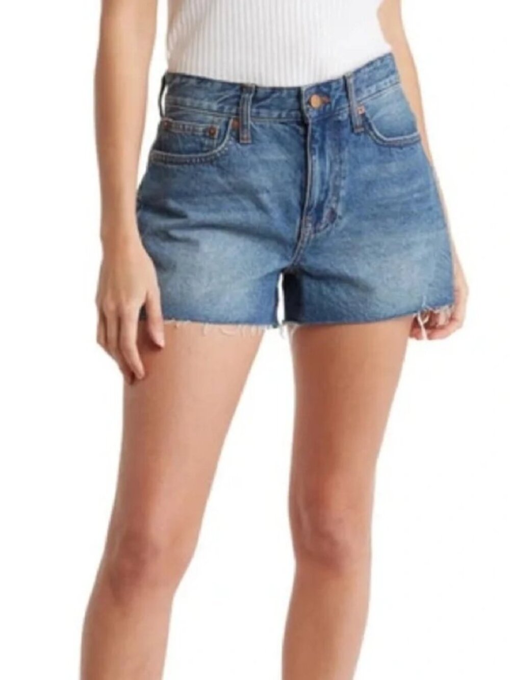 Madewell Dark Wash Relaxed Denim‎ High Rise Shorts